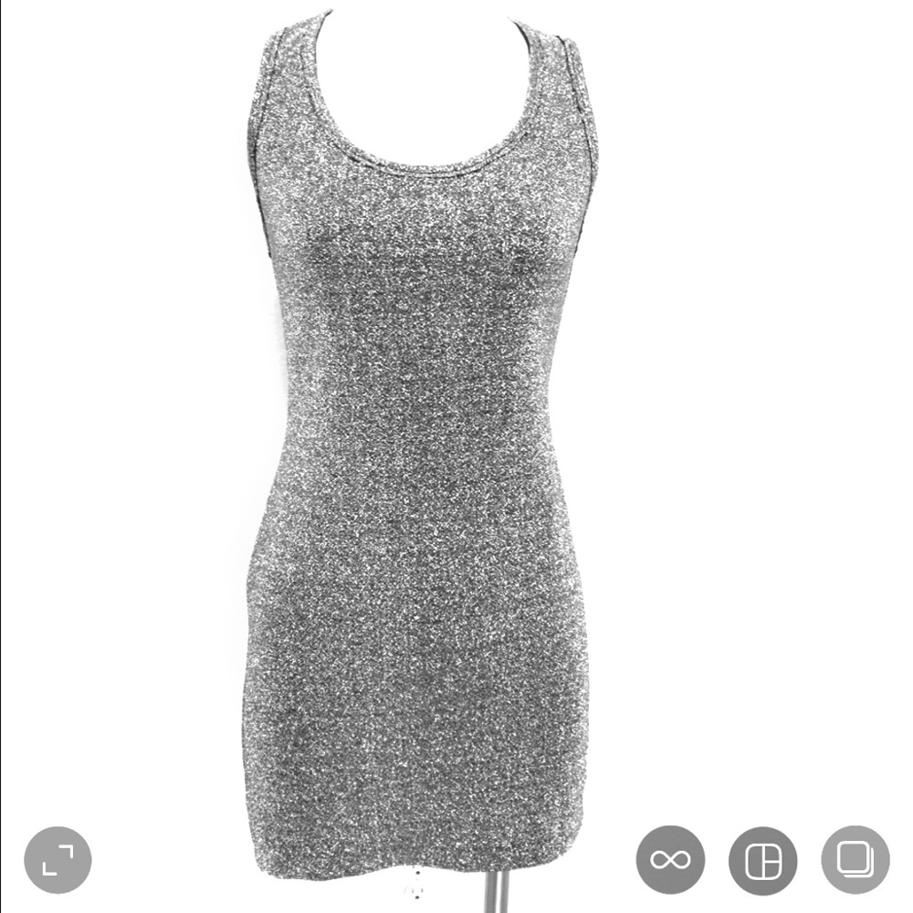 Elizabeth and James silver racerback mini dress